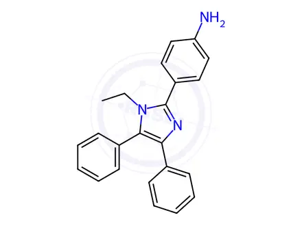 Chemical structure of 4-(1-Ethyl-4,5-diphenyl-1H-imidazol-2-yl)aniline