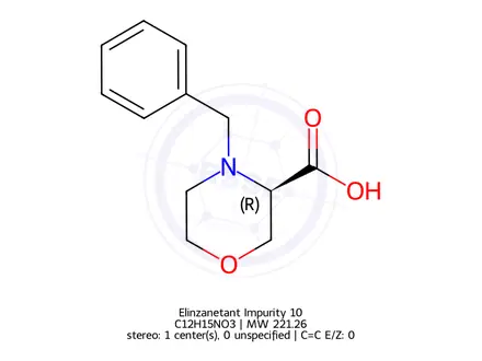 Chemical structure of (R)-4-Benzyl-3-morpholinecarboxylic Acid