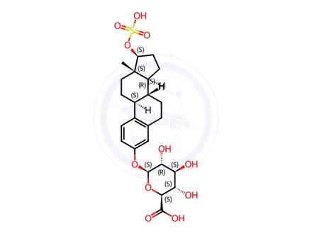 Chemical structure of β-Estradiol 3-(β-D-Glucuronide) 17-Sulfate