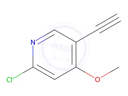 Chemical structure of 2-Chloro-5-ethynyl-4-methoxypyridine