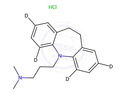 Chemical structure of Imipramine-2,4,6,8-d4 Hydrochloride