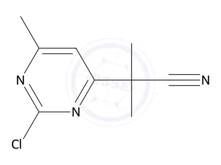 Chemical structure of 2-(2-Chloro-6-methylpyrimidin-4-yl)-2-methylpropanenitrile