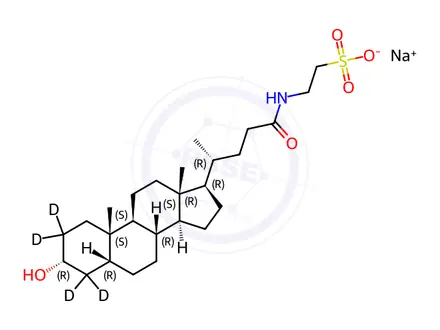 Chemical structure of Taurolithocholic Acid Sodium Salt-D4