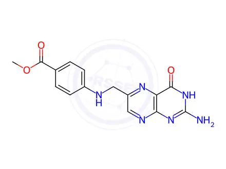 Chemical structure of 4-[[(2-Amino-1,4-dihydro-4-oxo-6-pteridinyl)methyl]amino]benzoic Acid Methyl Ester