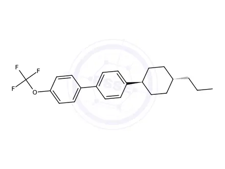 Chemical structure of trans-4-(4-Propylcyclohexyl)-4′-(trifluoromethoxy)-1,1′-biphenyl