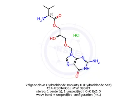 Chemical structure of Valganciclovir Impurity 18 (Valganciclovir Hydrochloride EP Impurity D Hydrochloride)
