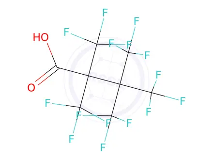 Chemical structure of Butanoic acid, 4,4,4-trifluoro-2,2,3,3-tetrakis(trifluoromethyl)-