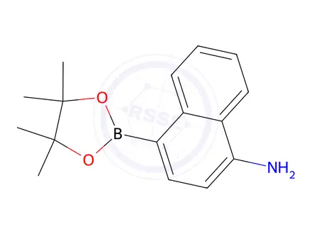 Chemical structure of 4-(4,4,5,5-tetramethyl-1,3,2-dioxaborolan-2-yl)naphthalen-1-amine