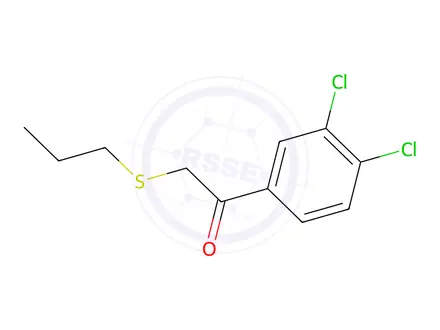 Chemical structure of 1-(3,4-Dichlorophenyl)-2-(propylthio)ethan-1-one