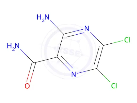 Chemical structure of 3-aMino-5,6-dichloropyrazine-2-carboxaMide