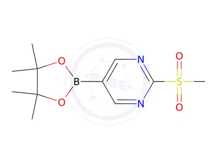 Chemical structure of 2-(Methylsulfonyl)-5-(4,4,5,5-tetramethyl-1,3,2-dioxaborolan-2-yl)pyrimidine