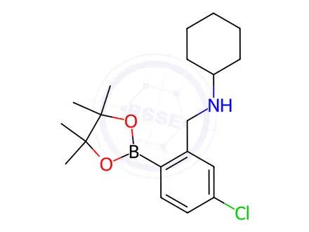 Chemical structure of N-(5-Chloro-2-(4,4,5,5-tetramethyl-1,3,2-dioxaborolan-2-yl)benzyl)cyclohexanamine
