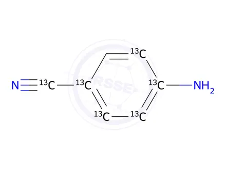 Chemical structure of 4-Aminobenzonitrile-13C6