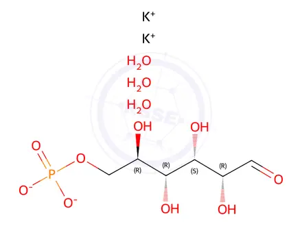 Chemical structure of D-GLUCOSE 6-PHOSPHATE, DIPOTASSIUM SALT TRIHYDRATE