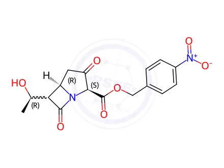 Chemical structure of (4-nitrophenyl)methyl [2S-[2alpha,5beta,6beta(S*)]]-6-(1-hydroxyethyl)-3,7-dioxo-1-azabicyclo[3.2.0]heptane-2-carboxylate