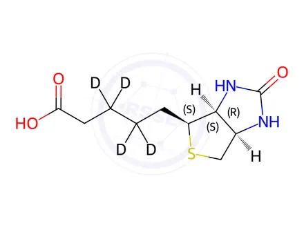 Chemical structure of rac Biotin-[D4] in acetonitrile