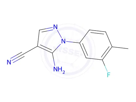 Chemical structure of 5-Amino-1-(3-fluoro-4-methylphenyl)-1H-pyrazole-4-carbonitrile