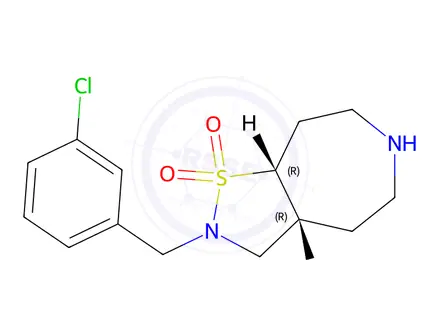 Chemical structure of Rel-(3Ar,8Ar)-2-(3-Chlorobenzyl)Octahydro-2H-Isothiazolo[4,5-D]Azepine 1,1-Dioxide