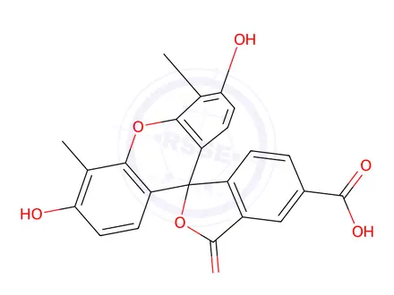 Chemical structure of 4',5'-dimethyl-5-carboxyfluorescein