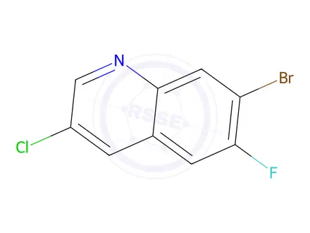 Chemical structure of 7-Bromo-3-chloro-6-fluoroquinoline
