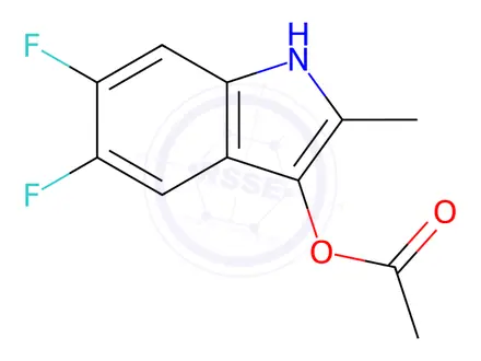 Chemical structure of (5,6-difluoro-2-methyl-1H-indol-3-yl) acetate