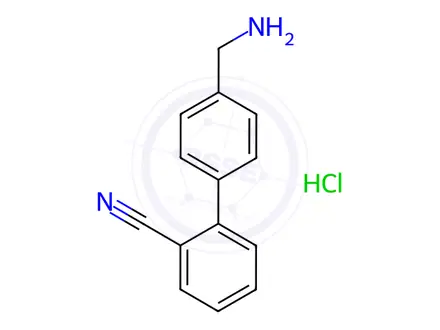 Chemical structure of 4'-(Aminomethyl)-[1,1'-biphenyl]-2-carbonitrile Hydrochloride
