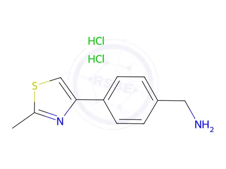 Chemical structure of [4-(2-Methyl-1,3-thiazol-4-yl)phenyl]methanamine Dihydrochloride