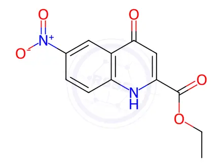 Chemical structure of 1,4-Dihydro-6-nitro-4-oxoquinoline-2-carboxylic acid ethyl ester