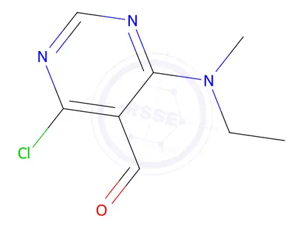 Chemical structure of 4-Chloro-6-(ethyl(methyl)amino)pyrimidine-5-carbaldehyde