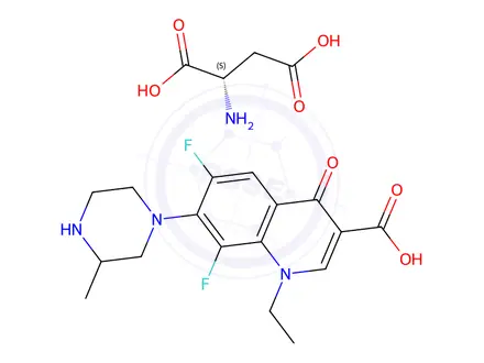 Chemical structure of Lomefloxacin Aspartate