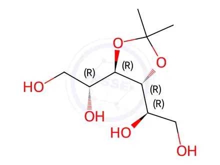 Chemical structure of 3,4-O-Isopropylidene-D-mannitol