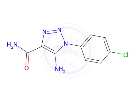 Chemical structure of 5-amino-1-(4-chlorophenyl)-1h-1,2,3-triazole-4-carboxamide