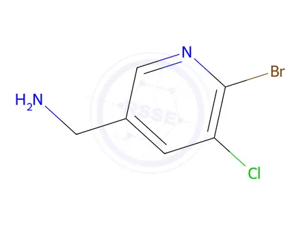 Chemical structure of (6-Bromo-5-chloropyridin-3-yl)methanamine