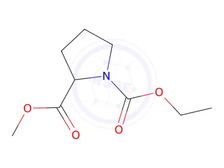 Chemical structure of Methyl (S)-1-(Ethoxycarbonyl)pyrrolidine-2-carboxylate