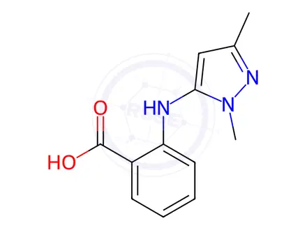 Chemical structure of 2-[(1,3-dimethyl-1H-pyrazol-5-yl)amino]Benzoic acid