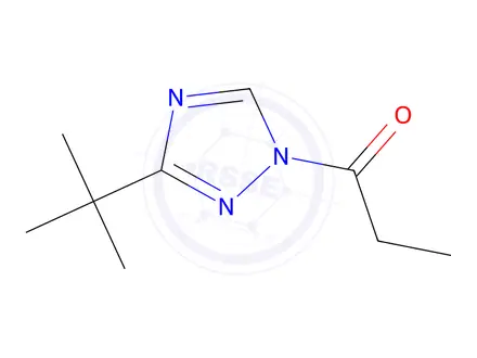 Chemical structure of 1H-1,2,4-Triazole, 3-(1,1-dimethylethyl)-1-(1-oxopropyl)-(9CI)