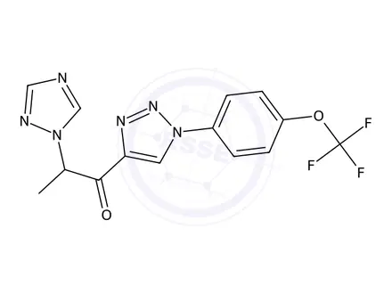 Chemical structure of 2-(1H-1,2,4-triazol-1-yl)-1-(1-(4-(trifluoromethoxy)phenyl)-1H-1,2,3-triazol-4-yl)propan-1-one