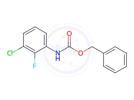 Chemical structure of Carbamic acid, N-(3-chloro-2-fluorophenyl)-, phenylmethyl ester