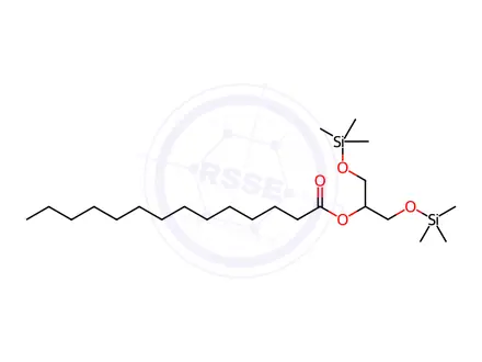 Chemical structure of Myristic acid 2-trimethylsilyloxy-1-[(trimethylsilyloxy)methyl]ethyl ester