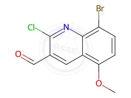 Chemical structure of 8-Bromo-2-chloro-5-methoxyquinoline-3-carbaldehyde
