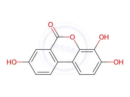 Chemical structure of 6H-Dibenzo[b,d]pyran-6-one, 3,4,8-trihydroxy-