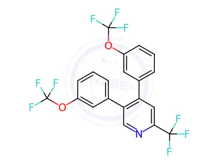 Chemical structure of 4,5-Bis(3-(trifluoromethoxy)phenyl)-2-(trifluoromethyl)pyridine