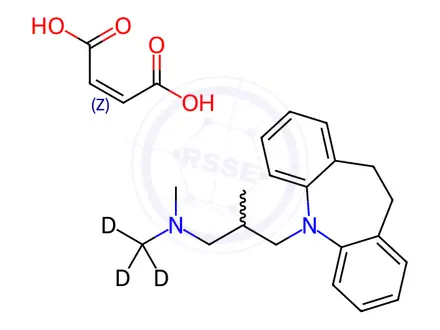 Chemical structure of Trimipramine-[D3] Maleate Salt