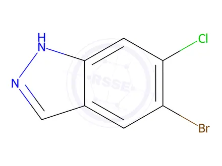 Chemical structure of 5-Bromo-6-chloro-1H-indazole