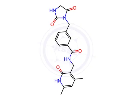 Chemical structure of BENZAMIDE, N-[(1,2-DIHYDRO-4,6-DIMETHYL-2-OXO-3-PYRIDINYL)METHYL]-3-[(2,5-DIOXO-1-IMIDAZOLIDINYL)METHYL]-