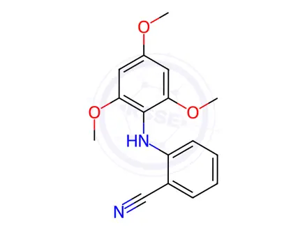 Chemical structure of 2-[(2,4,6-Trimethoxyphenyl)amino]benzonitrile
