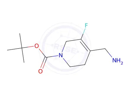 Chemical structure of Tert-butyl 4-(aminomethyl)-5-fluoro-3,6-dihydropyridine-1(2H)-carboxylate