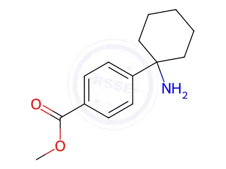 Chemical structure of Benzoic acid, 4-(1-aminocyclohexyl)-, methyl ester