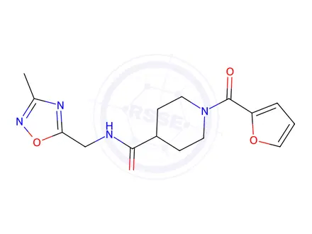 Chemical structure of 1-(Furan-2-carbonyl)-N-((3-methyl-1,2,4-oxadiazol-5-yl)methyl)piperidine-4-carboxamide