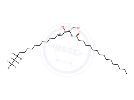 Chemical structure of C16Ceramide-[D7](d18:1-d7/16:0)